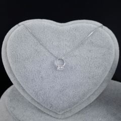  Dây Chuyền Bạc Cao Cấp - Chiếc Nhẫn Pha Lê Trắng 