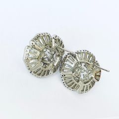  Bông Tai Cánh Hoa Bản To Pha Lê Trắng Sang Trọng (AF) 