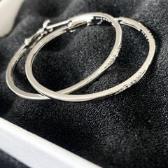  Bông Tai Khoen Tròn Màu Trắng 4cm Pha Lê (BH) 