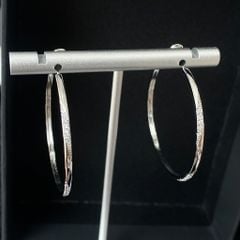  Bông Tai Khoen Tròn Màu Trắng 4cm Pha Lê (BH) 