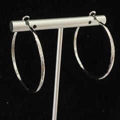  Bông Tai Khoen Tròn Màu Trắng 4cm Pha Lê (BH) 