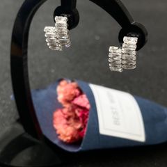  Bông Tai Tua Rua Pha Lê Vuông AP ( Có 3 Kiểu Đeo ) 