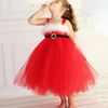 Váy voan đỏ 110cm trang phục Noel trẻ em