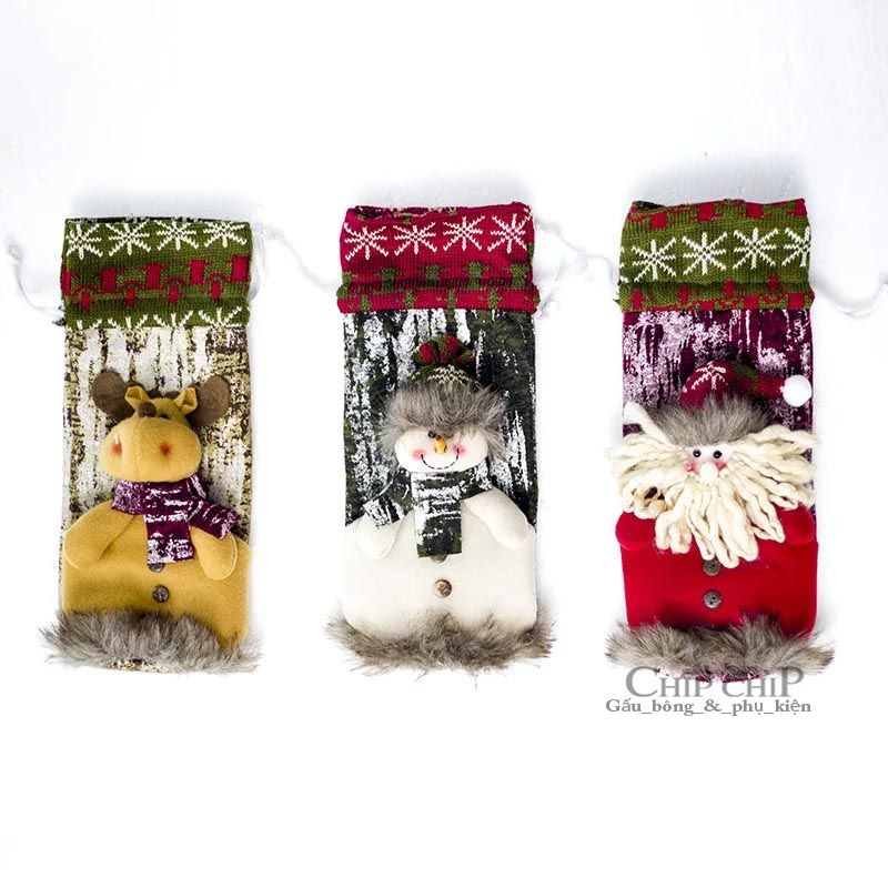  Trang trí Noel bọc chai rượu tuần lộc 