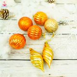  Bộ châu trang trí Noel 7 trái tròn và dài xoắn 