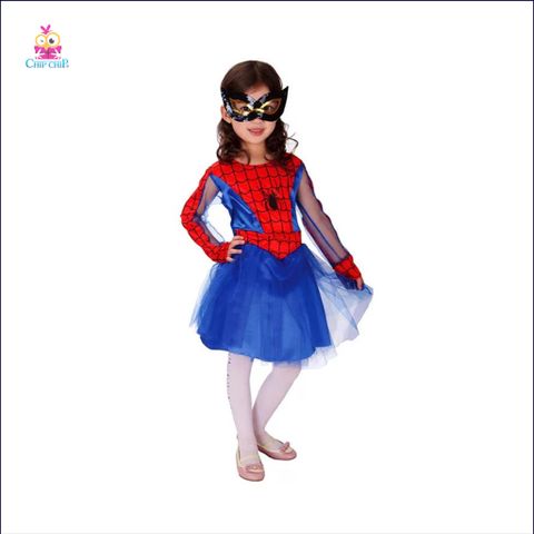 Váy spiderman girl halloween costume chip chip