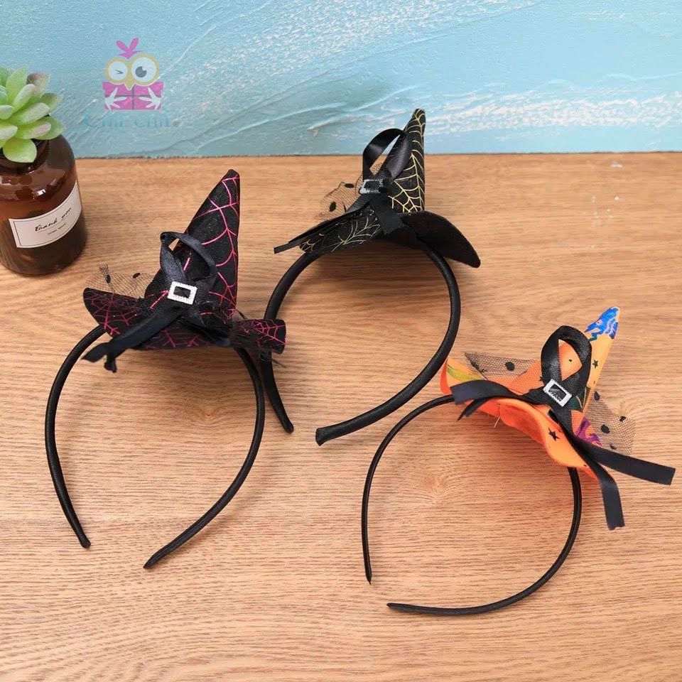  cài nón halloween nhện lưới 