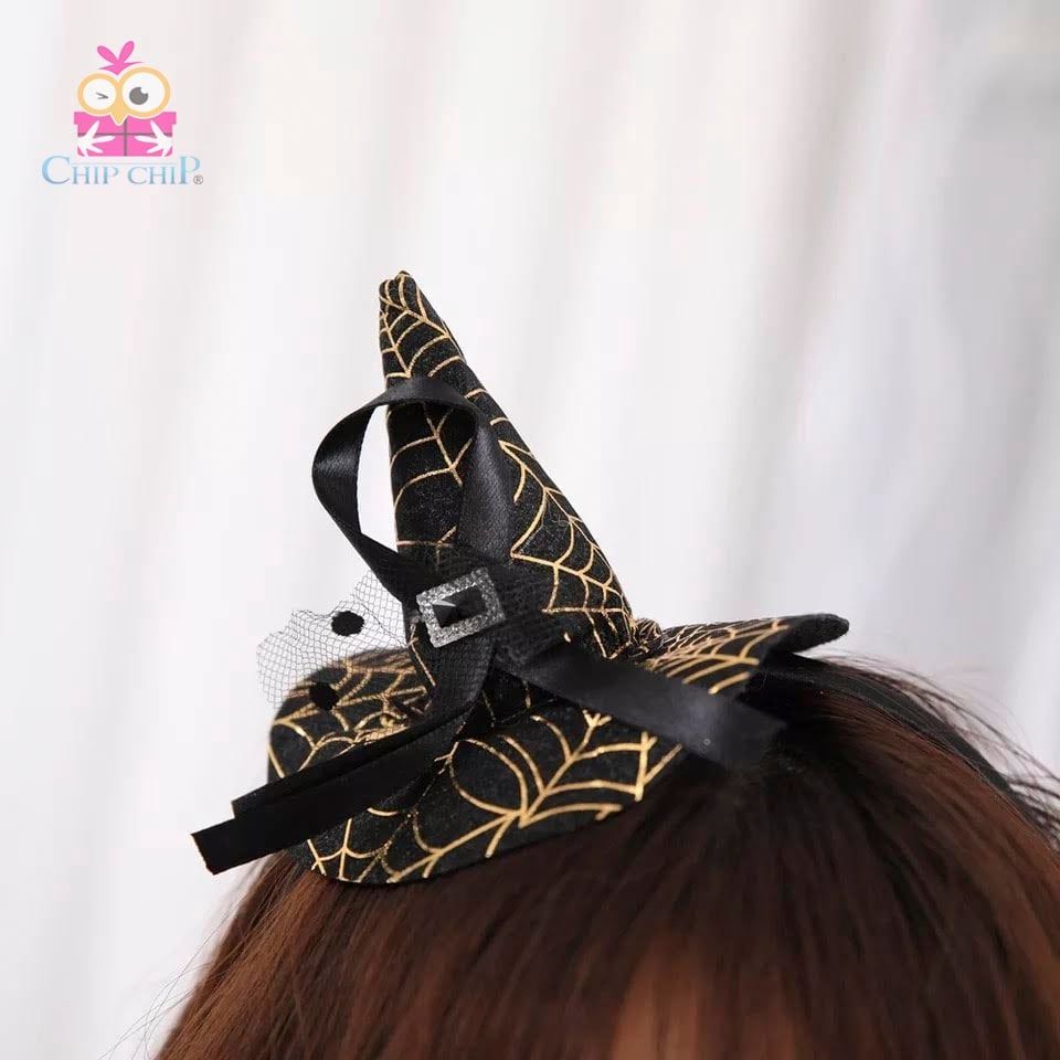  cài nón halloween nhện lưới 