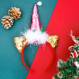  Cài tóc Noel sừng lông tai kim tuyến 