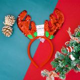  Cài tóc Noel tai kim tuyến đỏ và nhiều màu 