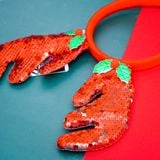  Cài tóc Noel tai kim tuyến đỏ và nhiều màu 
