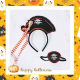  Phụ kiện Halloween cài tóc hình mũ đầu lâu cướp biển 