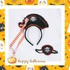 Phụ kiện Halloween cài tóc hình mũ đầu lâu cướp biển