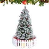  Cây thông trang trí Noel cước 3 loại lá phủ tuyết gắn trái đỏ 