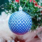  Bộ châu kim tuyến màu 60 ly 6 quả trang trí Noel 