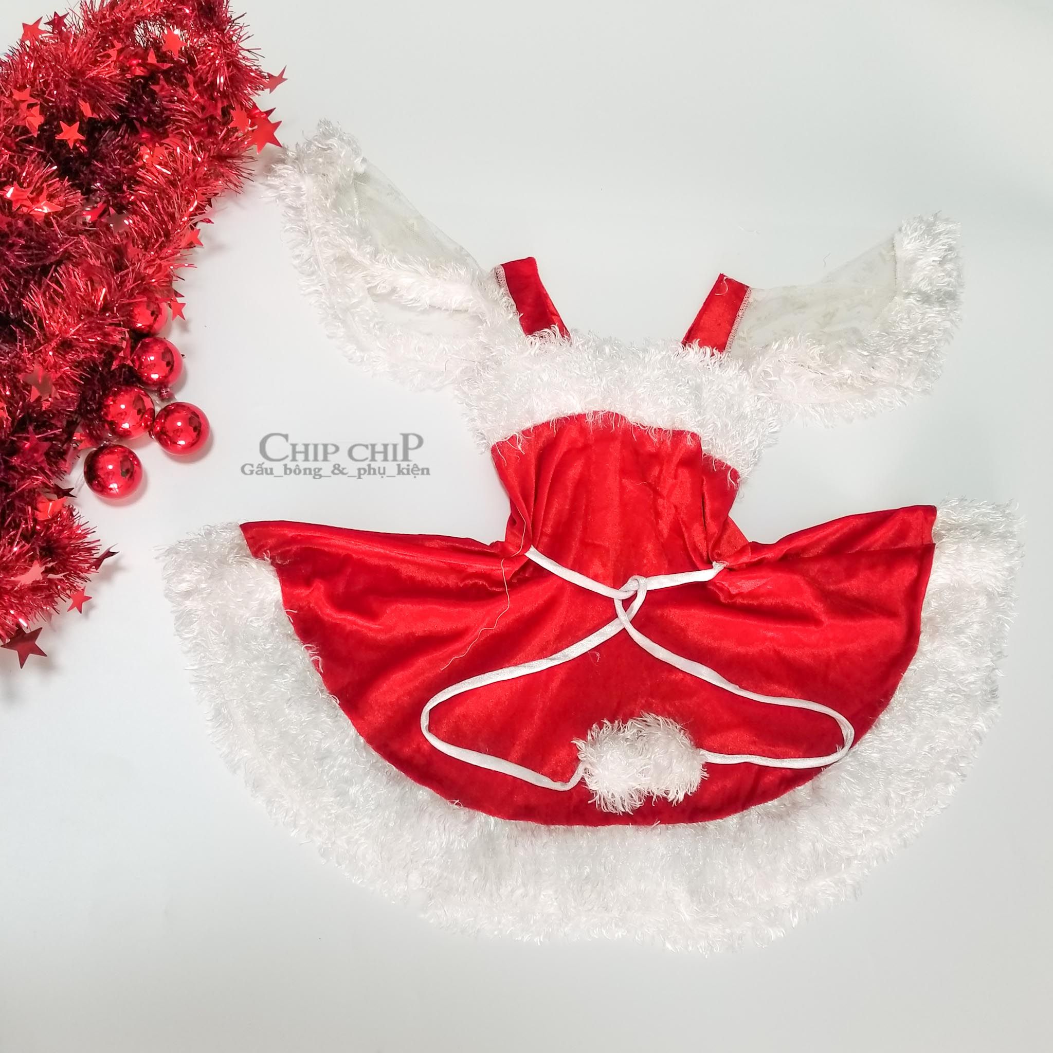  đầm noel người lớn cánh ren 