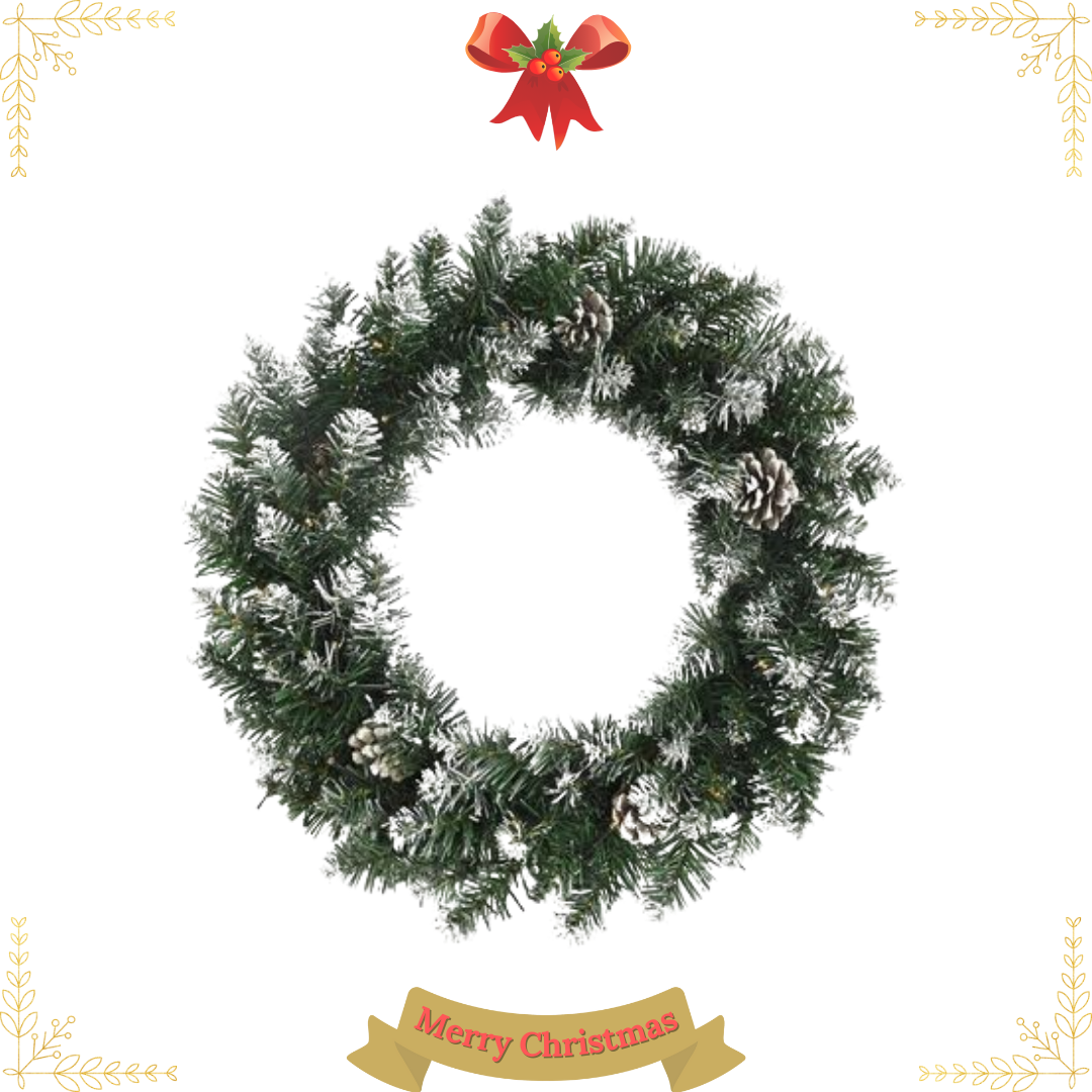  Vòng Hoa KT Bạc Trang Trí Noel W20-3LL-SD 50.80 cm 