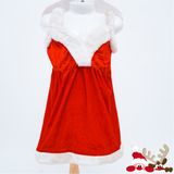  Đầm đỏ trơn trang phục Noel trẻ em 