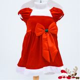  Đầm công chúa thắt nơ trang phục Noel trẻ em 