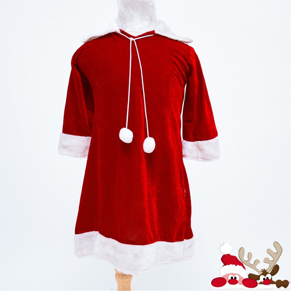 Đầm Noel nhung lông trang phục Noel trẻ em 
