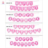  Dây Treo Trang Trí Happy Birthday Màu Hồng - Chipchipshop 