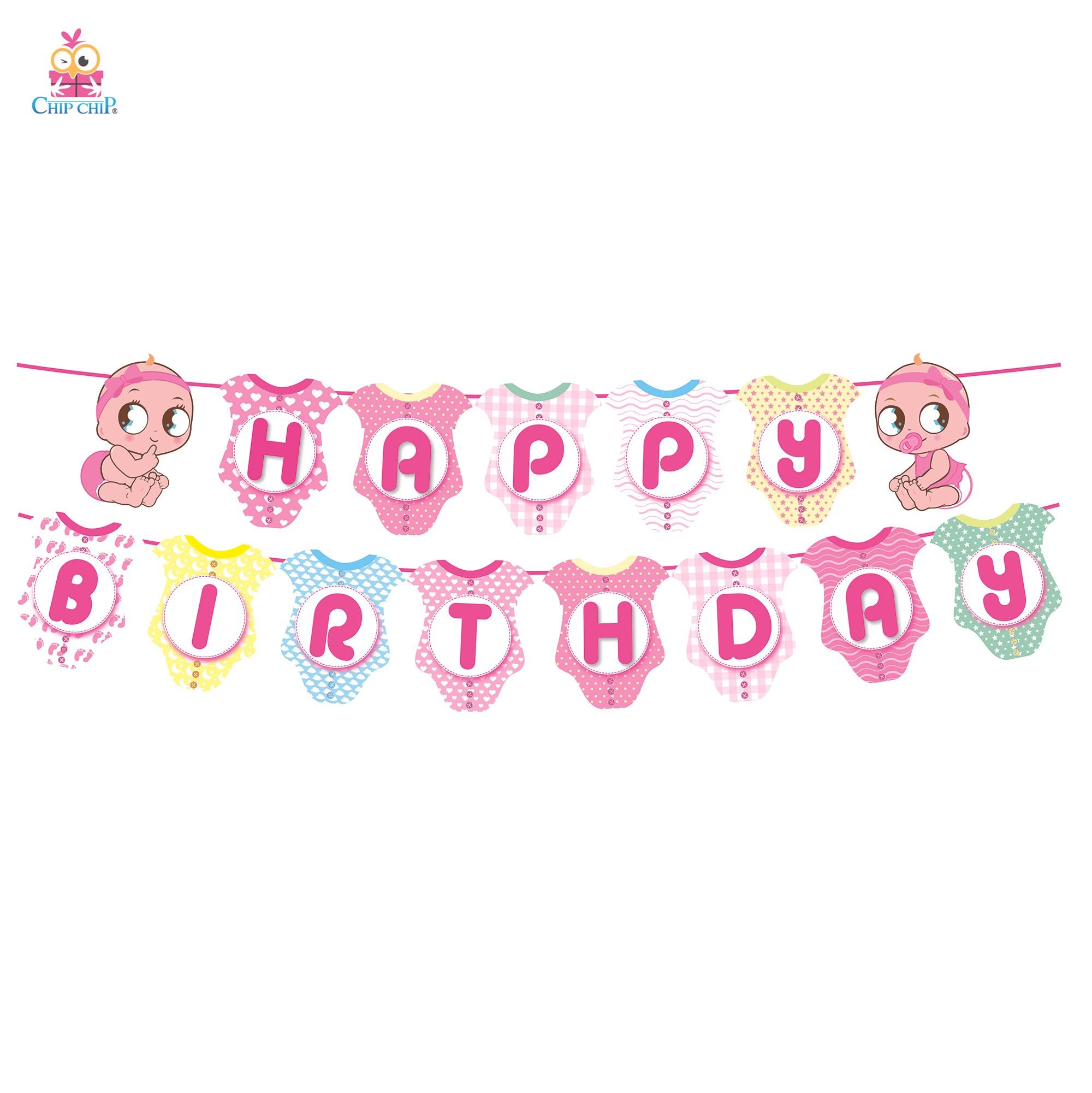  Dây Treo Trang Trí Happy Birthday Baby Girl - Chipchipshop 
