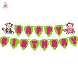 Dây Treo Trang Trí Happy Birthday Khỉ Hồng - Chipchipshop 