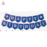  Dây Treo Trang Trí Happy Birthday Màu Xanh Dương Kim Tuyến - Chipchipshop 