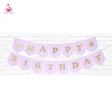  Dây Treo Trang Trí Happy Birthday Màu Hồng Gold Kim Tuyến - Chipchipshop 