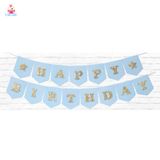  Dây Treo Trang Trí Happy Birthday Màu Xanh Biển Gold Kim Tuyến - Chipchipshop 