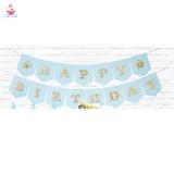  Dây Treo Trang Trí Happy Birthday Màu Xanh Ngọc Gold Kim Tuyến - Chipchipshop 