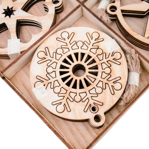  Hộp Gỗ Cây Thông Không Đèn Trang Trí Noel 