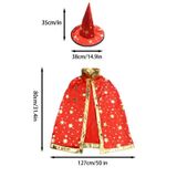  Áo choàng nón Halloween ngôi sao 80cm 