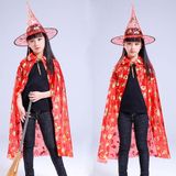  Áo choàng in phù thủy bí dơi nón voan 