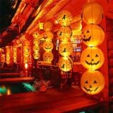  Lồng đèn giấy hình bí ngô, nhện, dơi trang trí halloween 