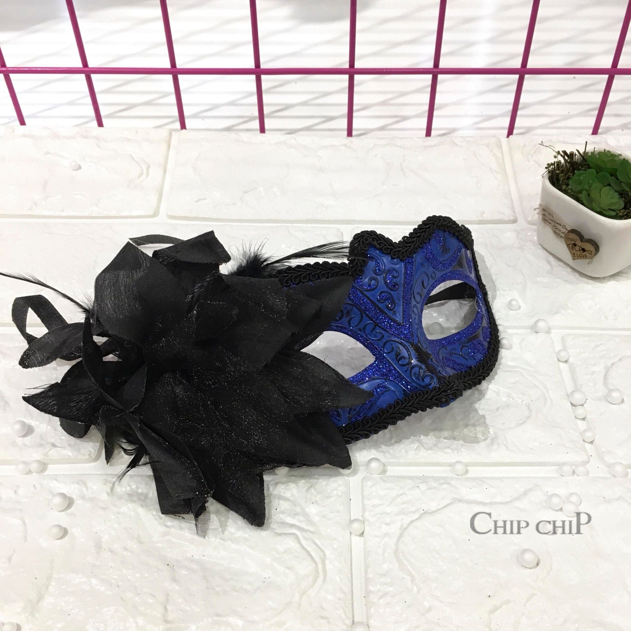  Mặt nạ Halloween 1/2 hoa kim tuyển 