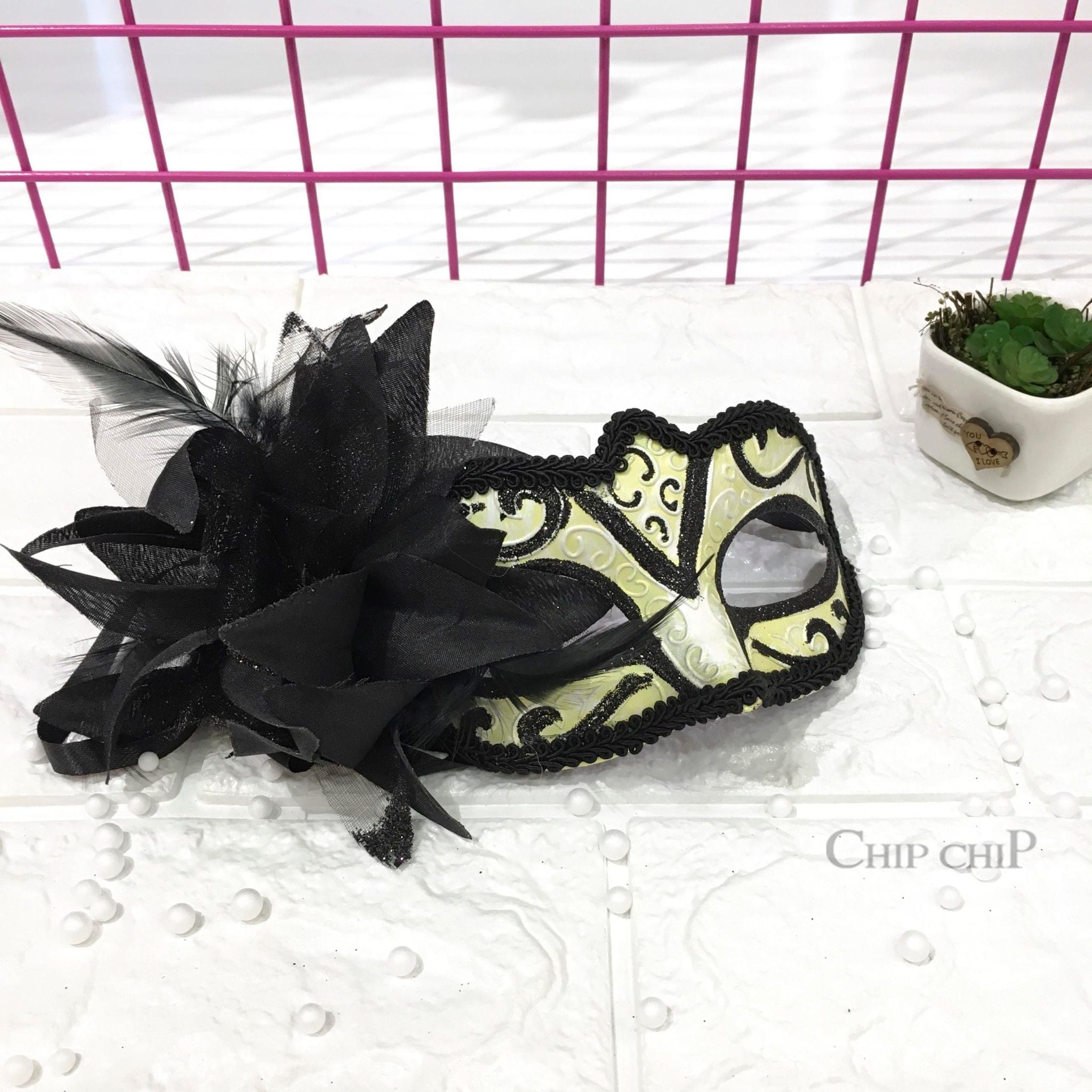 Mặt nạ Halloween 1/2 hoa kim tuyển 