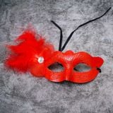  Mặt nạ Halloween khuyết nơ lông vũ 1 bên 