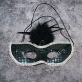  Mặt nạ Halloween che mắt lông vũ kim tuyến 