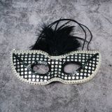  Mặt nạ Halloween che mắt lông vũ kim tuyến 