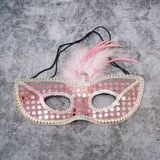  Mặt nạ Halloween che mắt lông vũ kim tuyến 