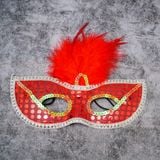  Mặt nạ Halloween che mắt lông vũ kim tuyến 