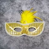  Mặt nạ Halloween che mắt lông vũ kim tuyến 