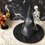  nón phù thủy đen mạng nhện trắng 