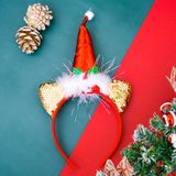  Cài tóc Noel sừng lông tai kim tuyến 