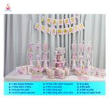  Set Trang Trí Happy Birthday Chuột Hồng FullMonth - Chipchipshop 