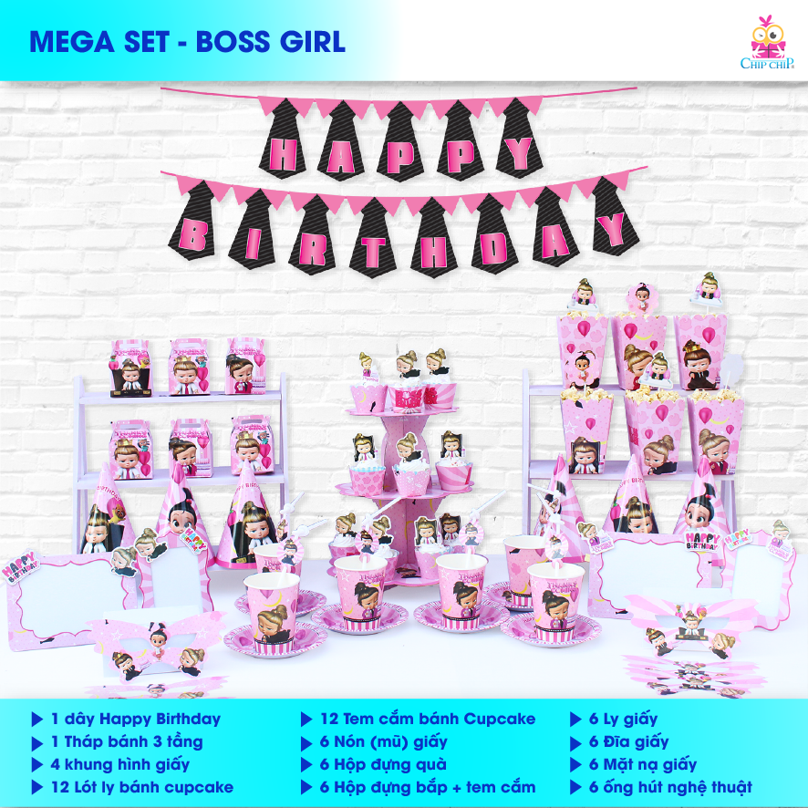  SET trang trí GIRL boss 