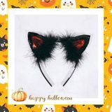  Phụ kiện Halloween cài lông tai mèo kim tuyến 