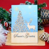  Thiệp Noel gỗ tuần lộc và bồ câu 