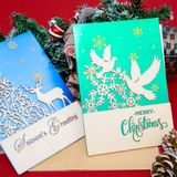  Thiệp Noel gỗ tuần lộc và bồ câu 